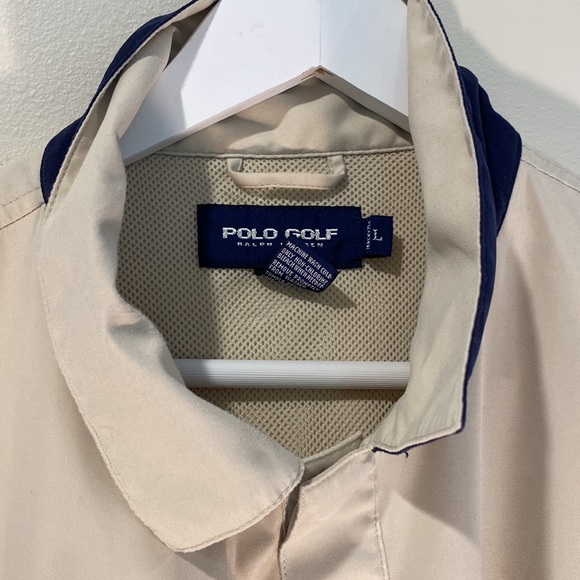 Mens Tan Polo Golf Rain-jacket Large - Picture 4 of 8